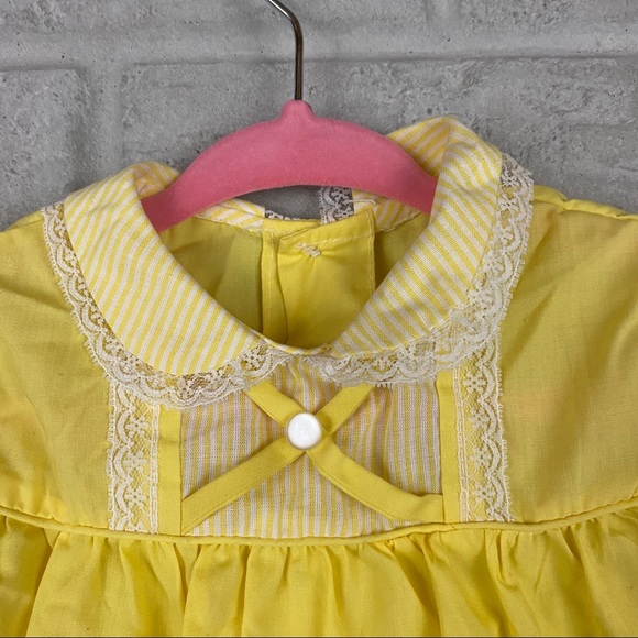 Vintage Baby Girl Dress Size 0-3 Months Yellow - Picture 5 of 6